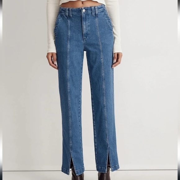 Madewell Denim - MADEWELL Straight Jean Medium Blue Indigo Wash: Seamed Edition Women's Size 23
